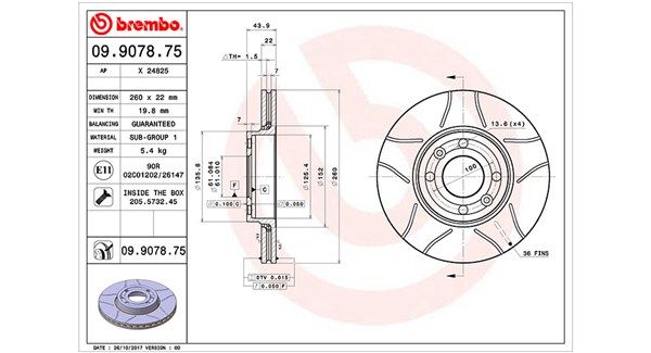 MAGNETI MARELLI Тормозной диск 360406036605